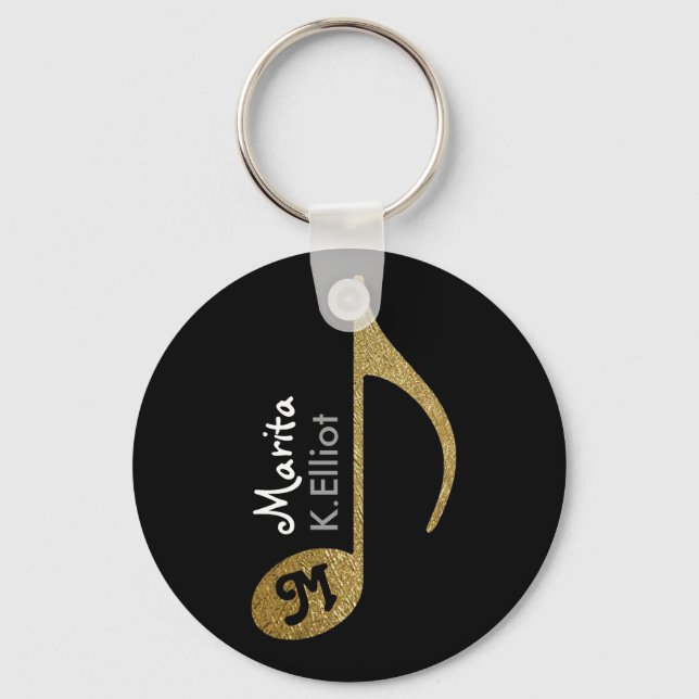 Llavero nota musical femenina personalizada (Anverso)