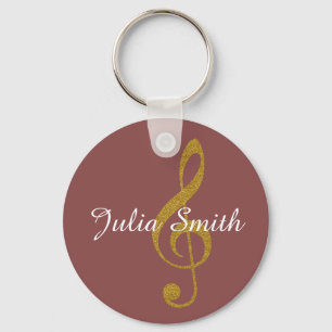 Llavero nota musical g-clef personalizada con nombre