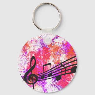 Llavero Notas coloridas abstractas de la música