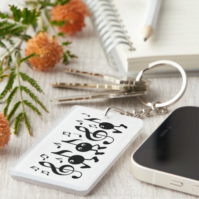 Llavero Notas de música personalizado (Frente Derecha)