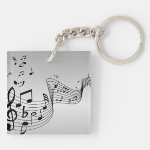 Llavero Notas musicales en plata