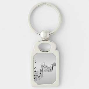 Llavero Notas musicales en plata