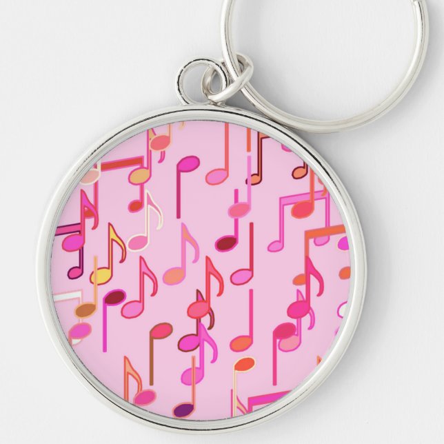Llavero Notas musicales impresas - rosa, multi (Frente)