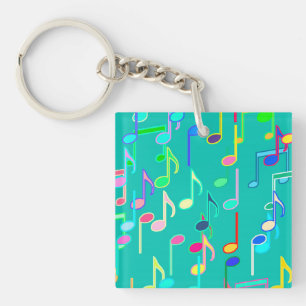 Llavero Notas musicales impresas - turquesa, multi