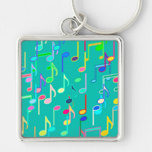 Llavero Notas musicales impresas - turquesa, multi