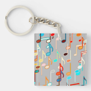Llavero Notas musicales impresión - Gris Medio, Multicolor