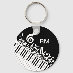 Llavero Notas musicales y claves de piano personalizadas j