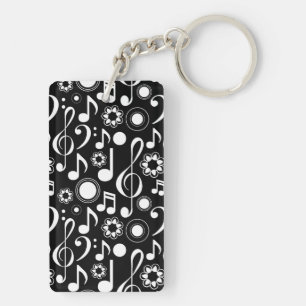 Llavero Notas musicales y tintorería regalo de músico blan