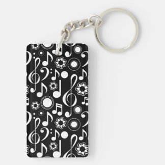 Llavero Notas musicales y tintorería regalo de músico blan