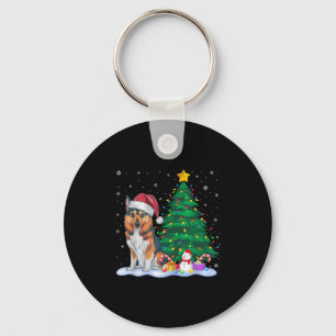 Llavero Novedosa novedad noruega Elkhound Dog Xmas Tree Li