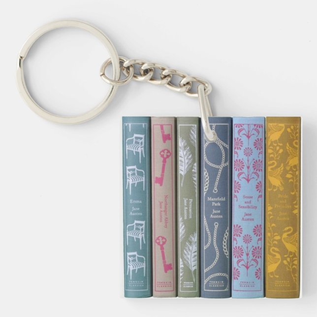Llavero Novelas de Jane Austen en una Keychain (Frente)