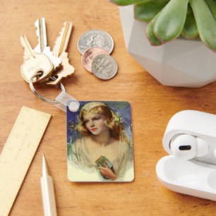 Llavero Novia antigua sosteniendo una Biblia, Boda Religio