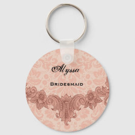 Llavero Novia Boda Favor Peach Vintage B029