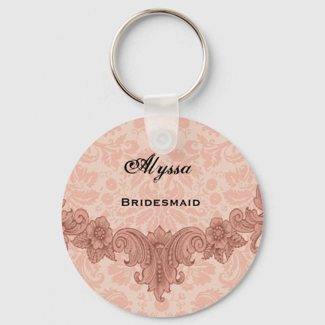 Llavero Novia Boda Favor Peach Vintage B029 (Anverso)