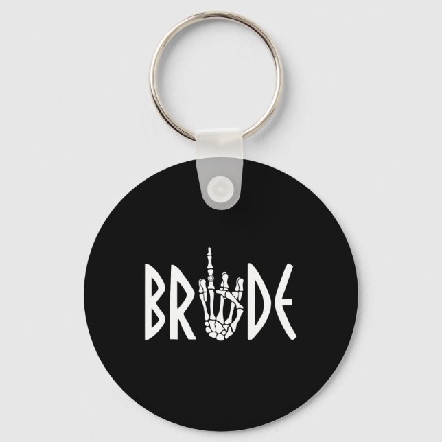 Llavero Novia Esqueleto de Novio Gótico Anillo de Compromi (Anverso)