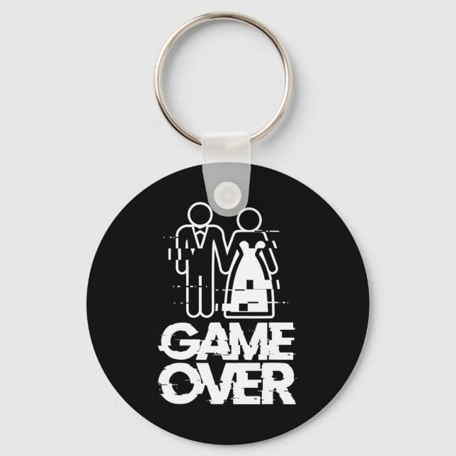 Llavero Novia Novio Divertida Boda Glitch Game Over  (Anverso)