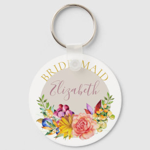 Llavero Noviaria con nombre Floral Bouquet