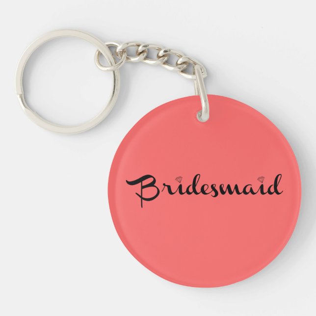 Llavero Noviaria negra en Salmon (Frente)