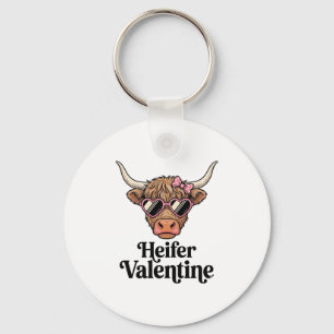 Llavero Novilla de San Valentín Vaca Highland Diseño Vinta
