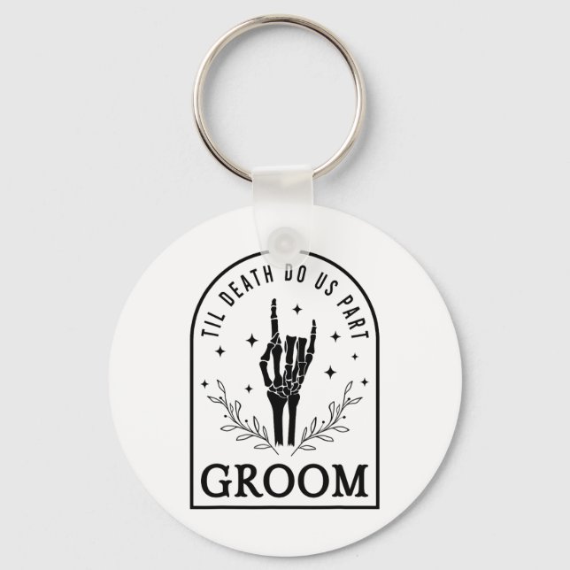 Llavero Novio Esqueleto Gótico de Halloween Compromiso Esp (Anverso)
