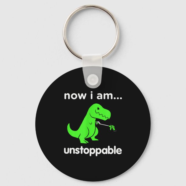 Llavero Now I Am Unstoppable T-rex Funny Grabber Dinosaur  (Anverso)