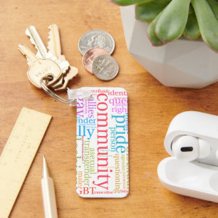 Llavero Nube de palabras de la comunidad LGBTQ+ de Slipper