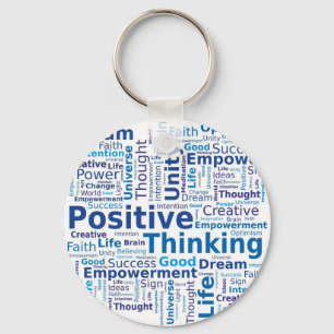 Llavero Nube de pensamiento positiva de la palabra -