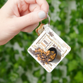 Llavero Nube de tipografía de nueces de chocolate