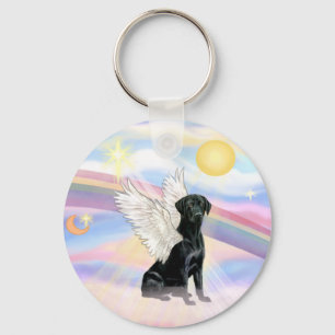Llavero Nubes - Ángel Labrador Retriever Negro