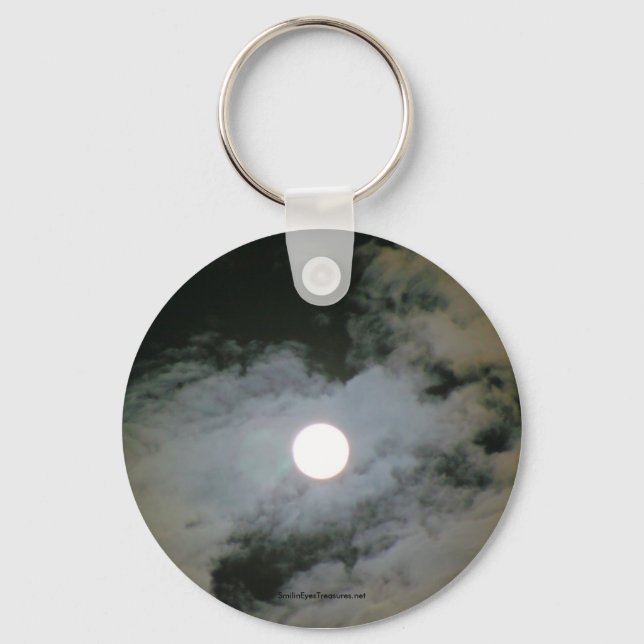 Llavero Nubes de luna llenas Naturaleza Foto Keychain (Anverso)