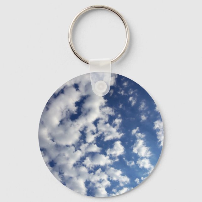 Llavero Nubes esponjosas En El Cielo Azul (Anverso)