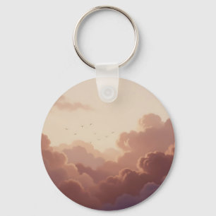 Llavero Nubes suaves pastel Pájaros volando Cielo soñador