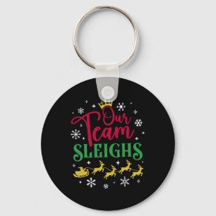 Llavero Nuestra Equipo Arrastra la Navidad Pijama Familia