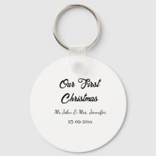 Llavero Nuestra primera cita navideña del Sr. y la Sra.