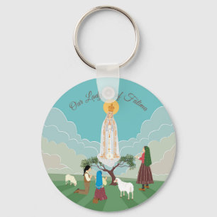Llavero Nuestra Señora de Fátima y los tres pastores