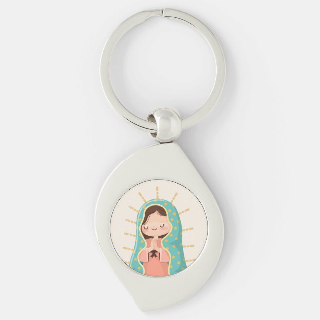 Llavero Nuestra Señora de Guadalupe Estilo Kawaii (Anverso)