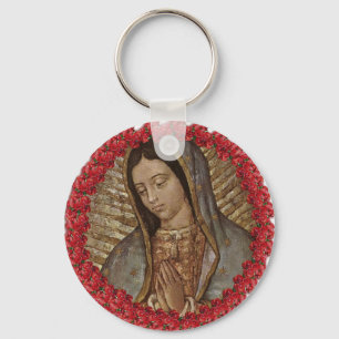 LLAVERO NUESTRA SEÑORA OF GUADALUPE CON LOS ROSAS