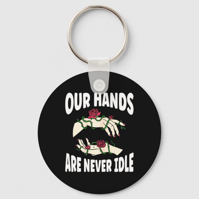 Llavero Nuestras manos nunca son un lenguaje de Rótulo ame (Anverso)