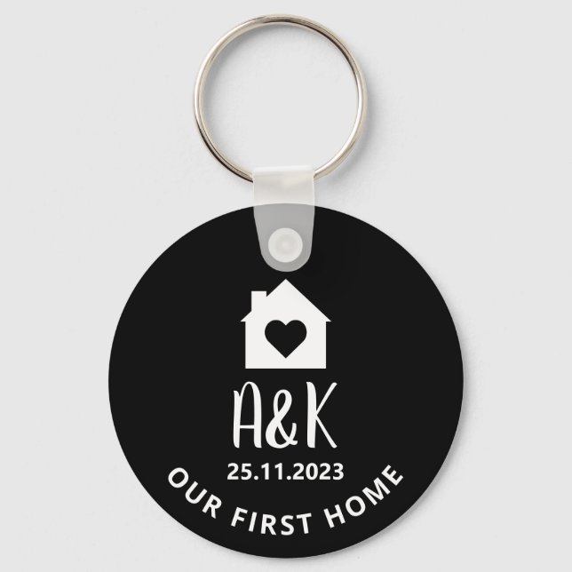 Llavero Nuestras Primeras Parejas Personalizadas En Casa (Anverso)