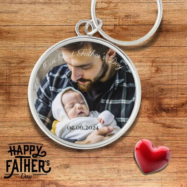 Llavero Nuestro primer Día de los Padres: Nuevo papá y fot (Subido por el creador)
