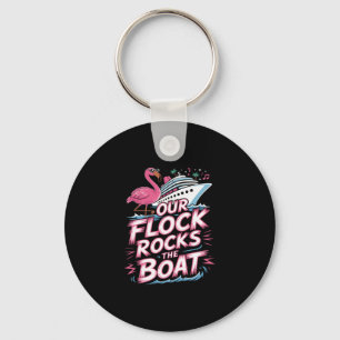 Llavero Nuestro rebaño sacude el barco flamenco rosa vacac