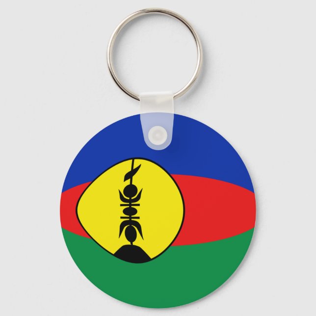 Llavero Nueva Caledonia Fisheye Flag Keychain (Anverso)