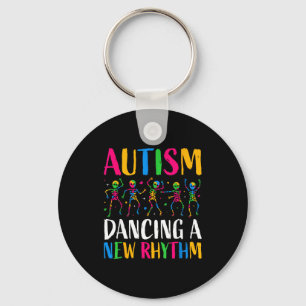 Llavero Nueva Camiseta Autismo Esqueleto Bailando Ritmo Au