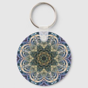 Llavero Nueva era Bohemia Yoga Azul Púrpura Mandala