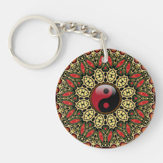 Llavero Nueva era YinYang Batik Flor Geométrica Nueva era