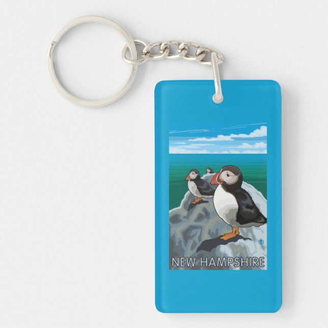 Llavero Nueva escena de HampshirePuffins (Frente)