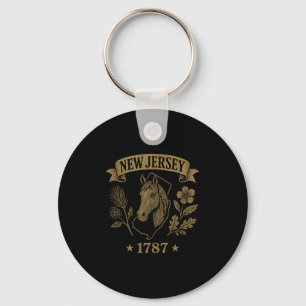Llavero Nueva Jersey 1787 Vintage Caballo Roble Pino Natur