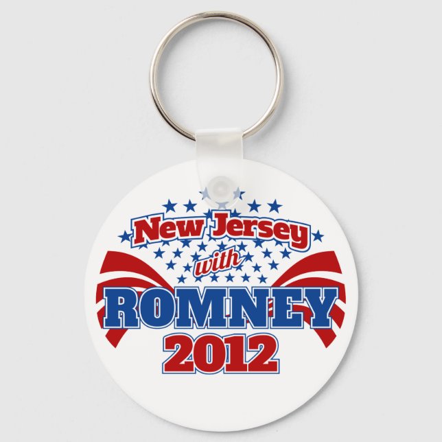 Llavero Nueva Jersey con Romney 2012 (Anverso)