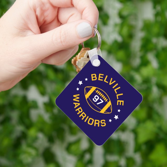 Llavero Nueva Jersey de la Marina y el Oro (Mano)