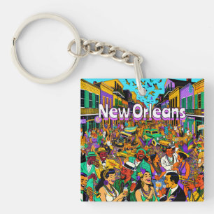 Llavero Nueva Orleans, Louisiana divirtiéndose